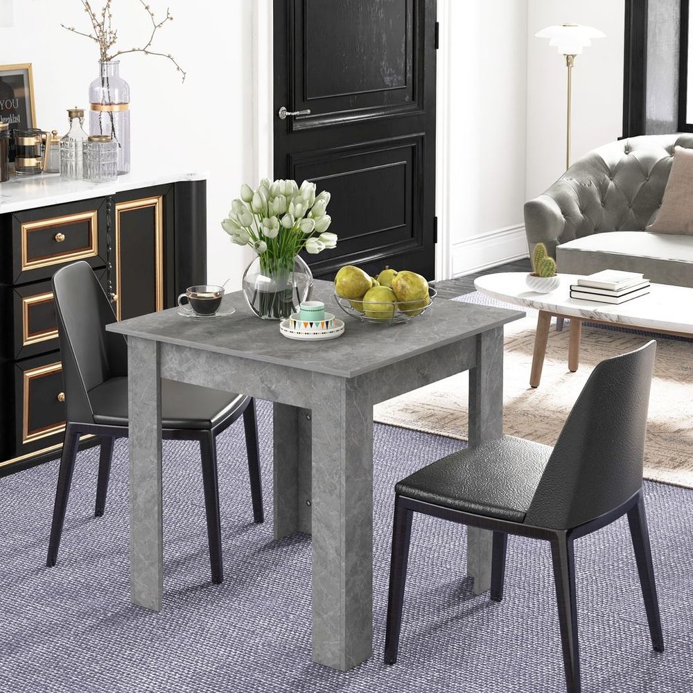 Square Dining Table – Faux Cement Effect for Living Room or Dining Room