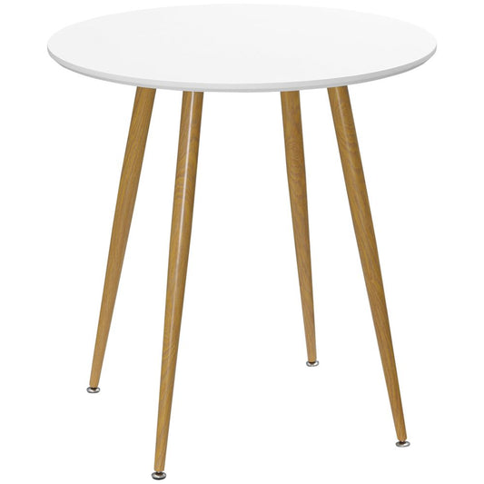 Round Dining Table with Matte Top and Metal Legs, Kitchen Table for 2