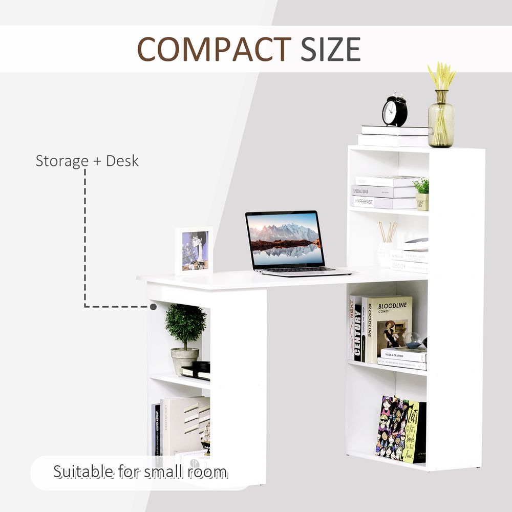 White Computer Desk Measuring 120L x 55D x 120H cm, Sleek Design for Modern Offices