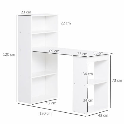 White Computer Desk Measuring 120L x 55D x 120H cm, Sleek Design for Modern Offices