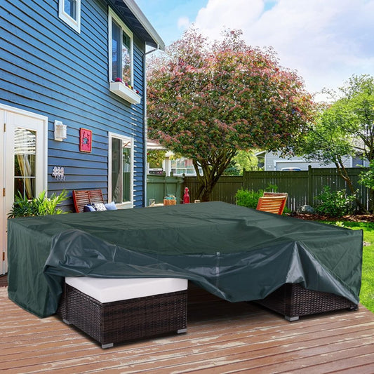 All-Weather 600D PVC Coated Square Furniture Cover - Green 230x230cm