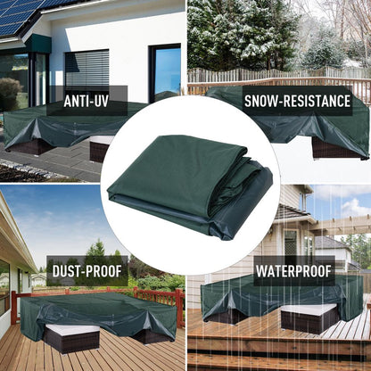 All-Weather 600D PVC Coated Square Furniture Cover - Green 230x230cm
