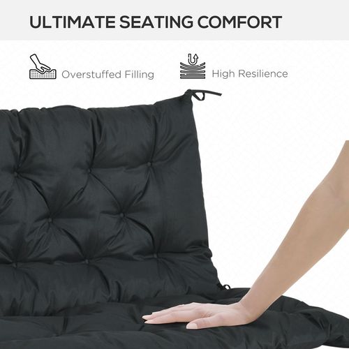 ComfortMax Outdoor 2-Seater Bench Cushion - Water-Resistant Black Pad