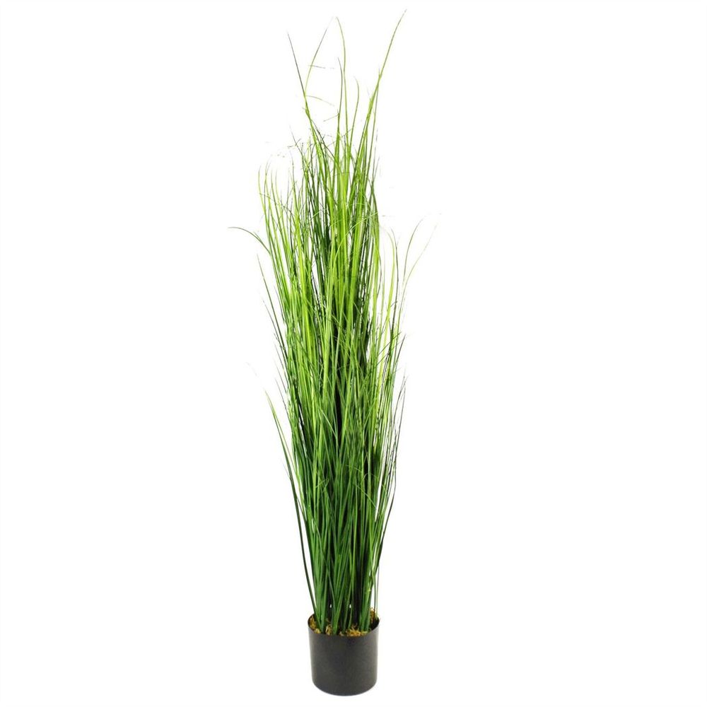 130cm Artificial Onion Grass Plant in Copper Metal Planter - Lifelike Design