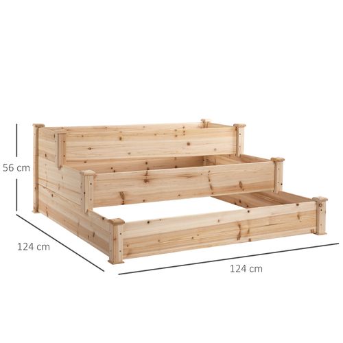 Elegant 3-Tier Wooden Raised Bed Planter - Perfect for Your Garden Oasis!