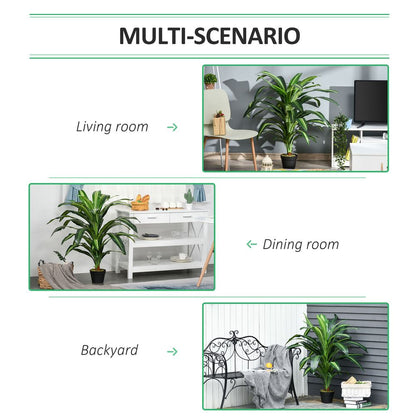 110cm Artificial Dracaena Tree with 40 Leaves - Decorative Plant for Modern Indoor Spaces