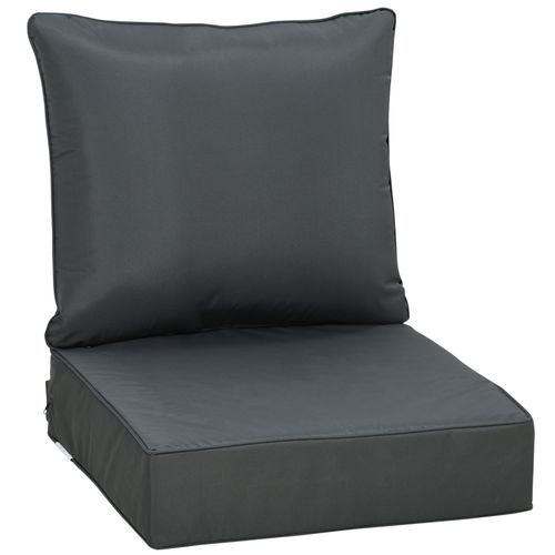Outdoor Seat and Back Cushion Set, Deep Seating Chair Cushion, Grey