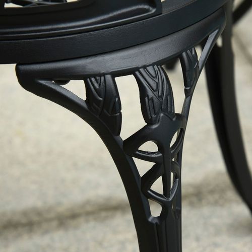Vintage 3-Piece Cast Aluminium Bistro Set with Umbrella Hole