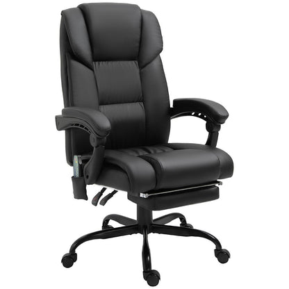 6-Point PU Leather Massage Racing Chair with Electric Padded and Adjustable Angle Remote