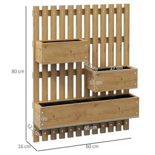 Wall-Mounted Wooden Garden Planters with Trellis for Versatile Planting