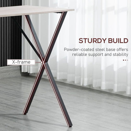 120cm Rectangular Breakfast Bar Table for 4 People - Sturdy Steel Legs in Elegant White Finish