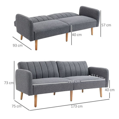 Two-Seater Sofa Bed with Adjustable Backrest for Living or Guest Room