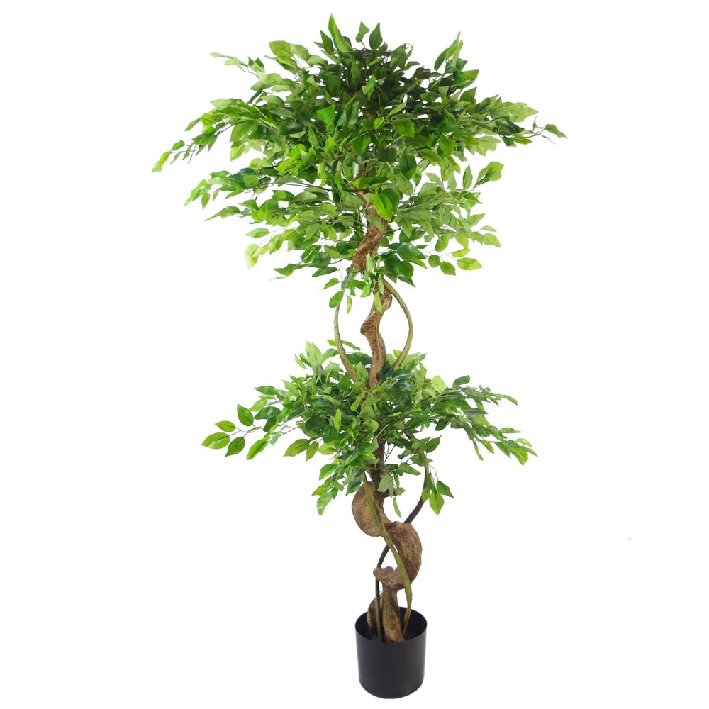 150cm Twisted Trunk Artificial Japanese Fruticosa Tree in Silver Planter for Modern Touch