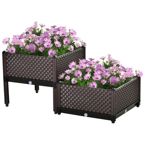 Elevate Your Garden: 2-Piece Raised Planter Bed for Easy Plant Care!