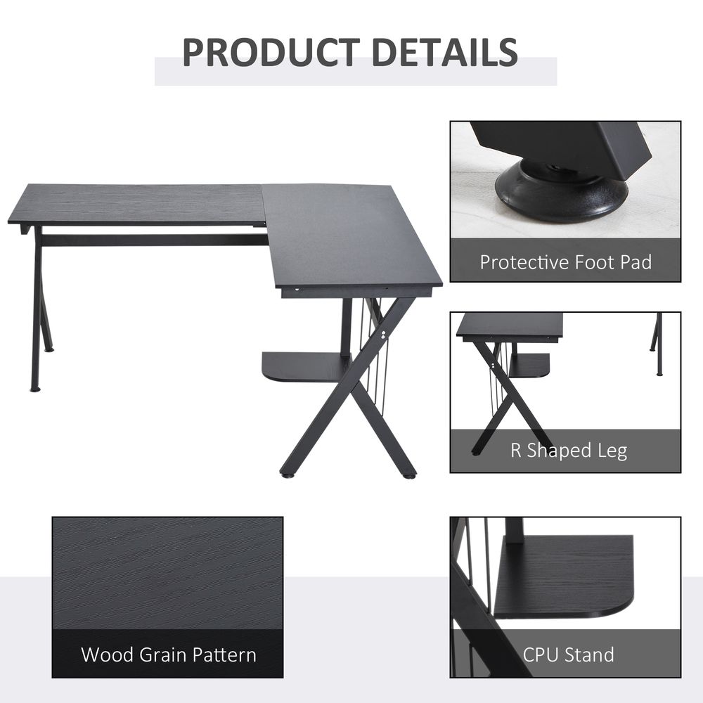 L-Shaped Corner Computer Desk, Laptop Workstation for Home Office