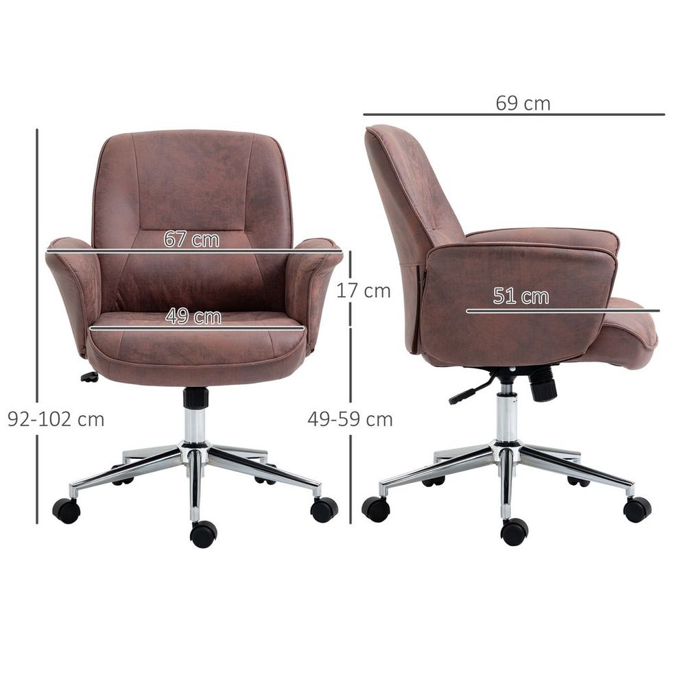 Red Microfibre Office Desk Chair with Swivel Wheels and Tilt Function for Comfort