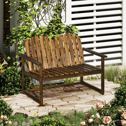 Cosy Outdoor Wooden Loveseat Bench for Two - Durable Patio Seating Solution