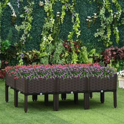 Stackable 6-Pc Raised Garden Bed Set with Drainage - Perfect for Small Spaces