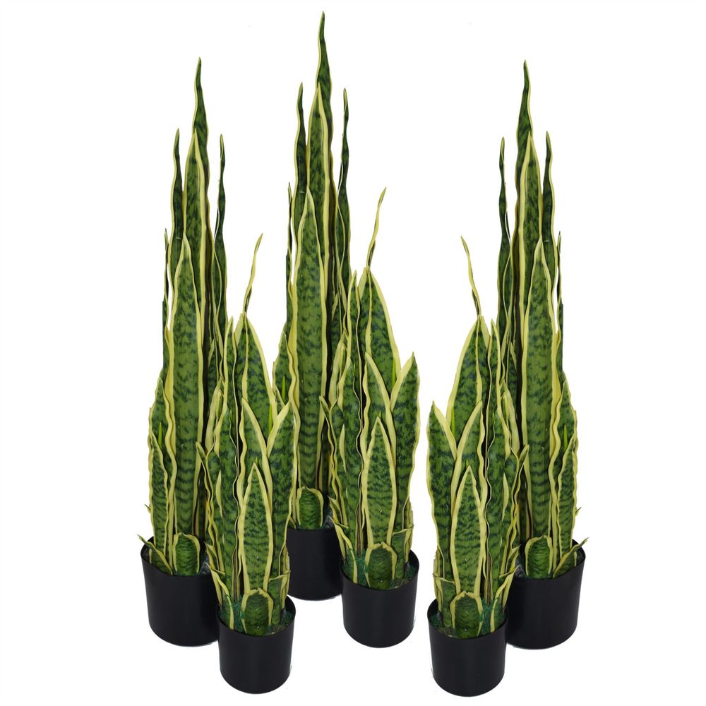 55cm Indoor Artificial Sansevieria Plant - Yellow Green