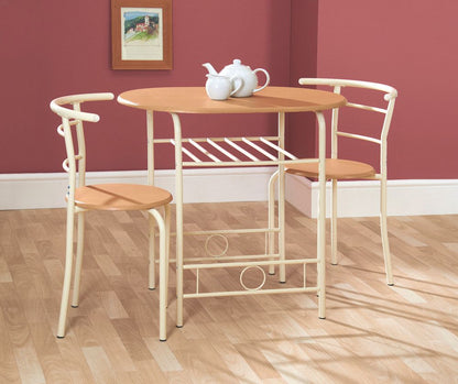 Compact Oak and Buttermilk Dining Set, Ideal for Small Dining Areas