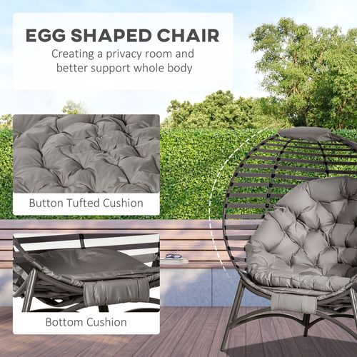 Stylish Egg Chair with Cushions & Side Pocket for Indoor/Outdoor Bliss