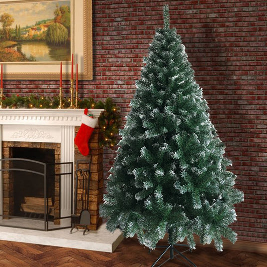 6ft White PVC Christmas Tree with Iron Legs - 650 Branches for Festive Cheer