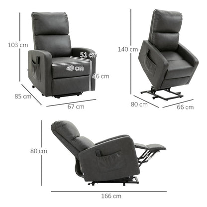 Grey Riser Recliner Chair with Remote Control, Perfect Lift Chair for Living Room Use