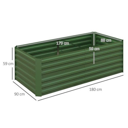 Upgrade Your Garden with Durable Galvanized Steel Raised Bed – Green