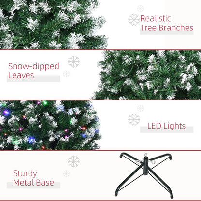 6FT Pre-Lit Artificial Christmas Tree for Holiday Décor with 300 Colourful LED Lights