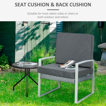 Transform Your Outdoor Space: Dark Grey Seat & Back Cushion Set