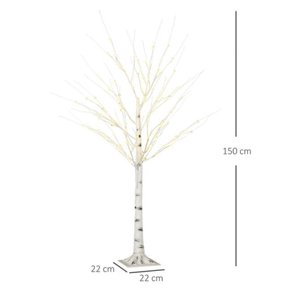 5ft Pre-Lit White Birch Tree with 96 Warm White LEDs