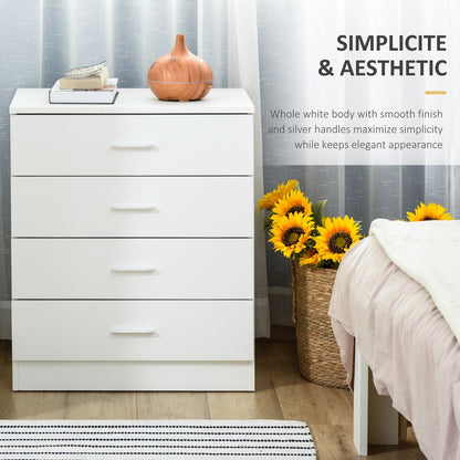 Vertical Storage Cabinet with 4 Drawers and Metal Rails for Anti-Tip Safety