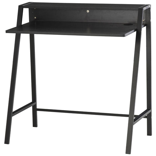 85cm Stylish Computer Desk with Upper Storage Shelf for Elegant Indoor Decor