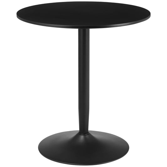 Round Dining Table with Steel Base and Non-Slip Pad for Living Room