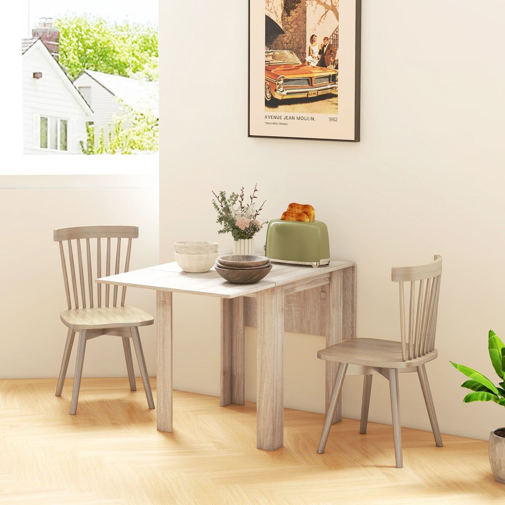 Extendable Drop Leaf Folding Dining Table, Perfect for 2-4 for Compact Kitchen Spaces