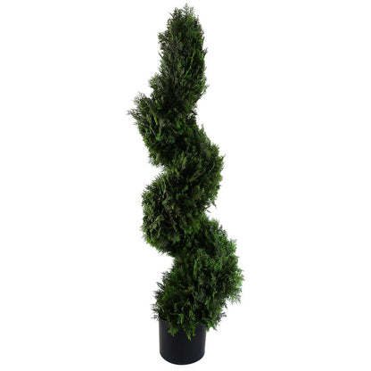 120cm Spiral Cedar Tree - Elegant Artificial Topiary for Outdoor Spaces