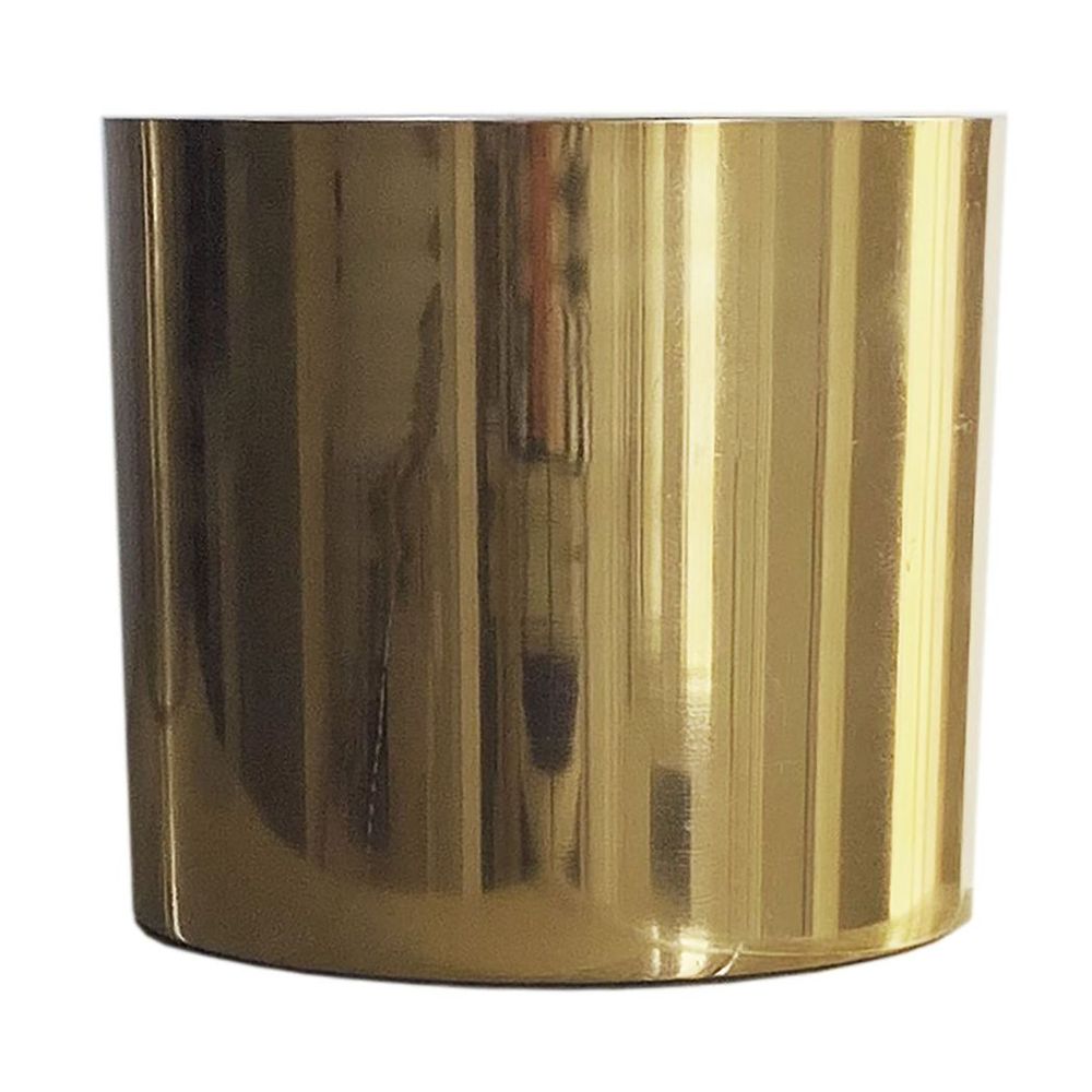 65cm Artificial Bamboo Shrub with Large Leaves in Gold Metal Planter