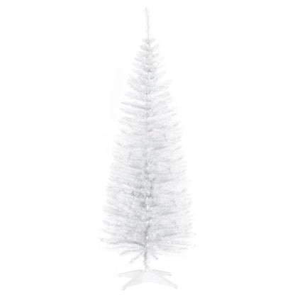 5FT Pencil Slim Artificial Christmas Tree with Sturdy Stand Tips in White