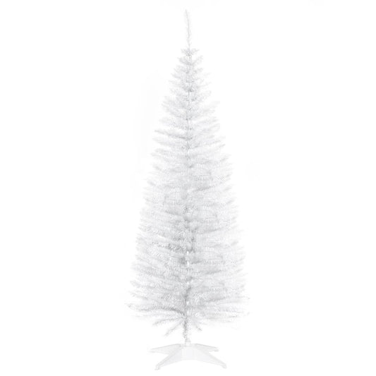 5FT Pencil Slim Artificial Christmas Tree with Sturdy Stand Tips in White