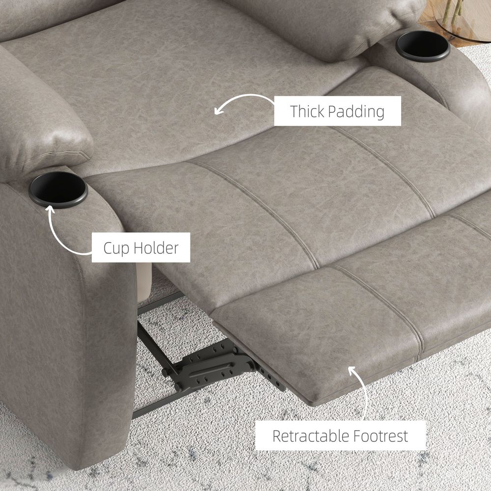 Recliner Armchair for Living Room with Built-in Cup Holder for Added Convenience