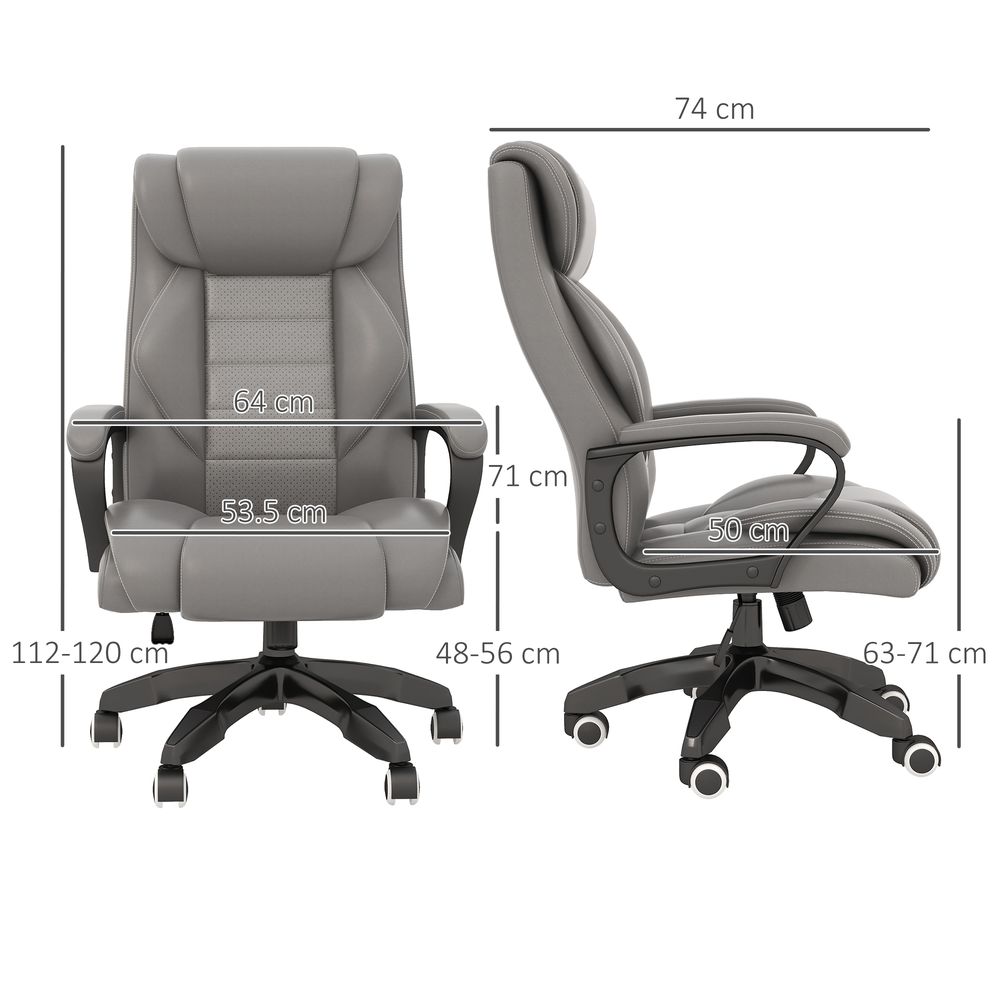 Executive Office Chair with High Back and 6-Point Vibration Massage Function