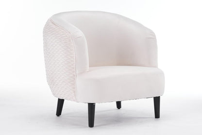 77cm Cream Velvet Armchair, Luxurious and Comfortable