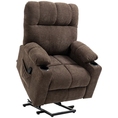 Brown Heavy-Duty Riser and Recliner Chair Lift for Elderly Support and Comfort