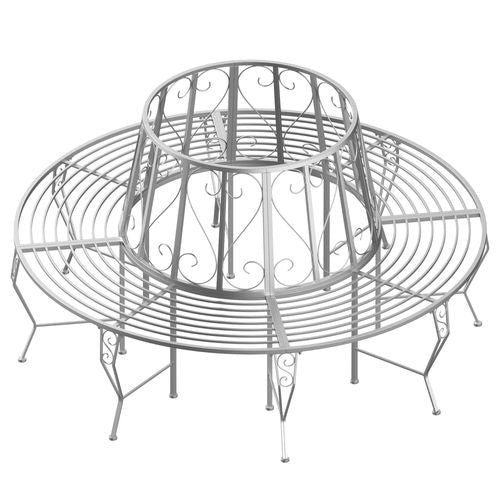 Elegant 360° Tree Bench - Sturdy Metal Circular Seating for Outdoor Bliss