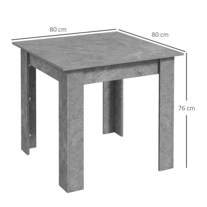 Square Dining Table – Faux Cement Effect for Living Room or Dining Room