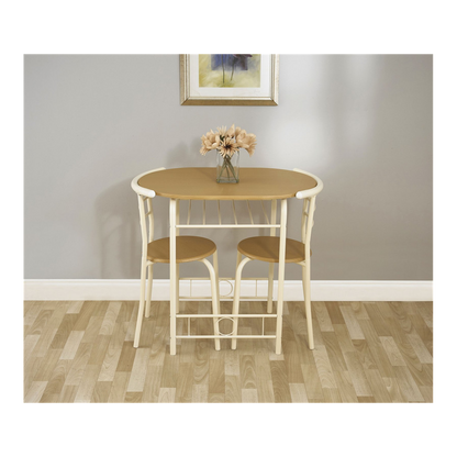 Compact Oak and Buttermilk Dining Set, Ideal for Small Dining Areas