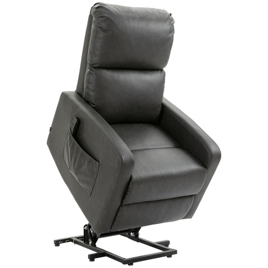 Grey Riser Recliner Chair with Remote Control, Perfect Lift Chair for Living Room Use