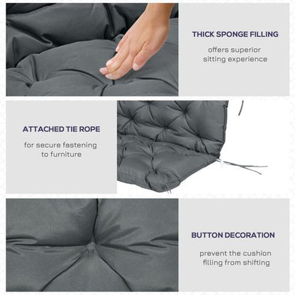 Deluxe 2-Seater Swing Chair Cushion - Waterproof Comfort Pad for Outdoor Bliss