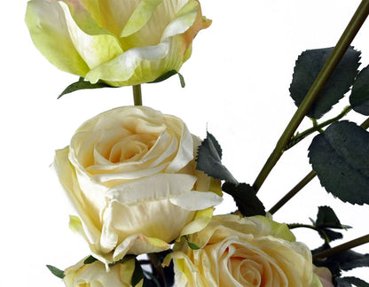 6 x 60cm Cream Rose Artificial Flower Sprays: 24 Flowers & 18 Buds