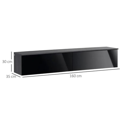 Floating TV Unit Stand – Wall Mount Media Console with Storage Cupboards